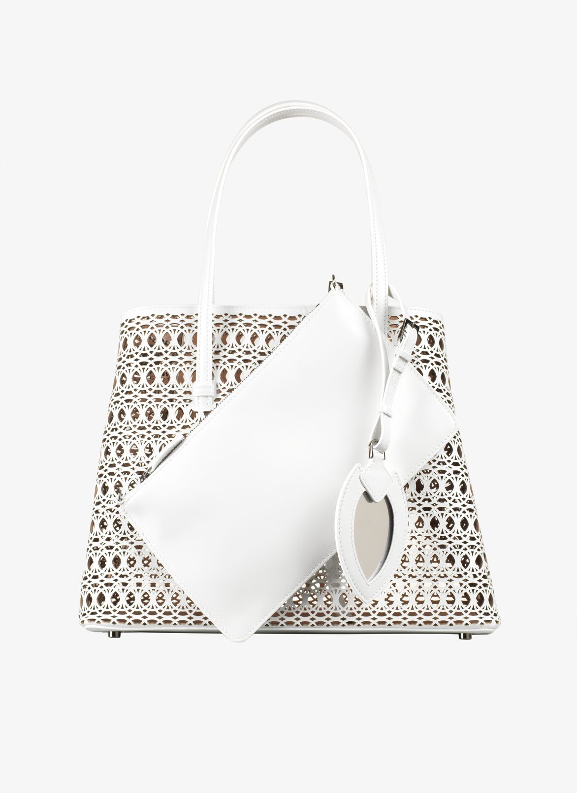 Mina 32 Tote Bag ALAÏA WHITE MINA 32 TOTE BAG